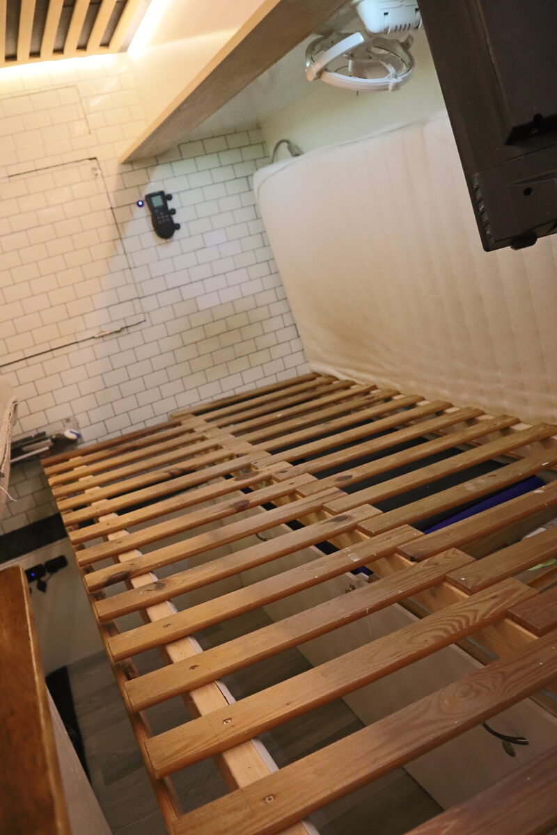 Bed fully extended to near-double width